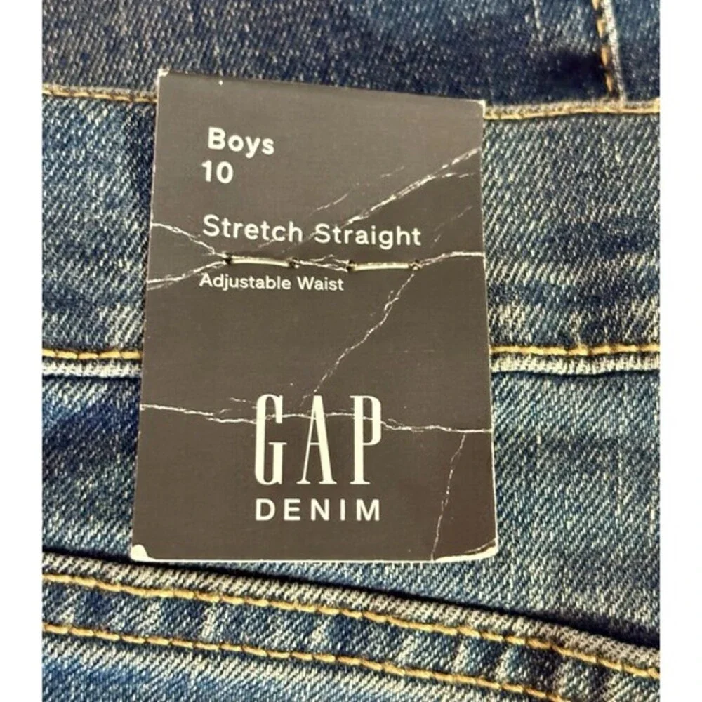 Gap‎ Boys Stretch Straight Leg Jeans Medium Wash Adjustable Waist 10 358254-00-1